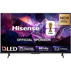 Hisense Smart TV QLED 144Hz 43" 4K 43E7S PRO, Audio Dolby Atmos, VIDAA OS con 1000+ APP, Dolby Vision IQ, HDR 10+, Native 144Hz Game Mode, AirPlay2, Alexa Built-in, lativù 4K