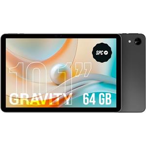 SPC Gravity - Tablet 10,1 pollici HD colore nero | Octa-Core, 4 GB di RAM e 64 GB di memoria espandibile | 9,5 ore di durata della batteria | Controllo genitori Google Family Link | Androide 14