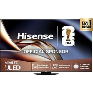 Hisense TV 75" Mini-LED 165Hz 4K 2025 75U8Q, Octagonal Stand, Dolby Atmos Multi-Channel Surround 4.1.2, Smart TV VIDAA U9 con 1000+APP, Dolby Vision IQ, HDR 10+, 165Hz Game Mode Ultra, Alexa Built-in,