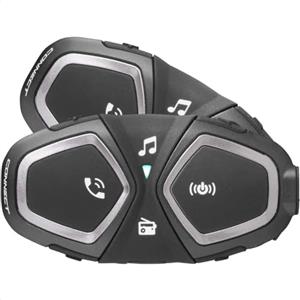 INTERPHONE CONNECT HD - Doppio - Interfono Casco Moto Auricolari Stereo Alta Fedeltà 40mm, Uso Pilota - Pilota, Distanza 300 Mt, Autonomia 12 Ore, Radio, GPS, TFT, Impermeabile IPX67
