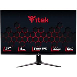 Itek Monitor GGF - 27 Pollici, Piatto, Risoluzione WQHD 2560x1440, Pannello IPS da 100Hz, Schermo 16:9, Tempo di risposta 4ms OD, Collegamenti 2xHDMI e DP, Altoparlanti, HDR, G- Sync, FreeSync