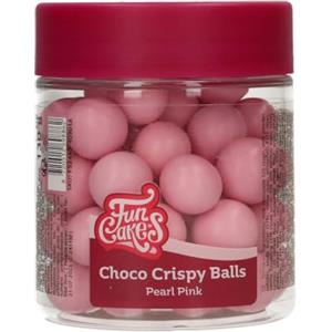 FunCakes Choco Crispy Balls Pearl Pink - Perles di Cioccolato, Ottime per decorare torte, cupcake, biscotti, crostate e molto altro - Decorazione per torte - 60g
