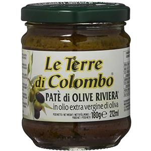 Le Terre di Colombo - Patè di olive Riviera - in Olio Extravergine di Oliva (10%) - Confezione da 6 x212 ml