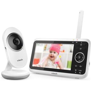 VTech VM350 Baby Monitor con Fotocamera, Baby Monitor Video da 5 Pollici con Schermo LCD a Colori, Funzione di Visione Notturna, Funzione di Interfono, Ninne Nanne e Suoni