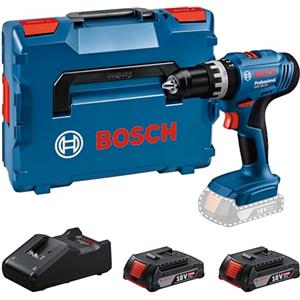 Bosch Professional 18V System Trapano-avvitatore con percussione a batteria GSB 18V-25 (Ø vite max. 10 mm, incl. 2 batterie GBA 2.0Ah, GAL 18V-40, L-BOXX)