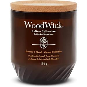 WoodWick ReNew Candela profumata con stoppino scoppiettante | Incense & Myrrh | Miscela di cera di cocco e soia a base vegetale | Realizzata con materiali riciclati | Doni perfetti per donne
