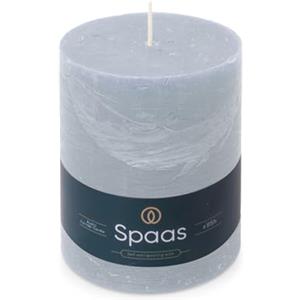 Spaas - Candela pilastro in stile rustico, 100/130 mm, 95 ore, azzurro