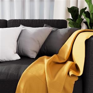 Soleil d'ocre Adele Plaid, gettato di poltrona, Policotone, Giallo, 140 x 200 cm