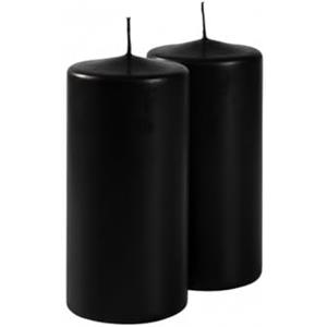 Cereria Di Giorgio - 4 Candele Cero - Diametro 7 cm Altezza 15 cm - Colore Nero - Durata 85 ore - Non profumate