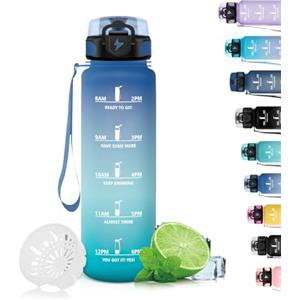 Grsta 500ml Borraccia Bambini, Borraccia Motivazionale con Filtro, con Orari per Bere, Facile da Trasportare, Borraccia Sportiva con Scala Temporale, per Scuole, Uffici, Campeggi