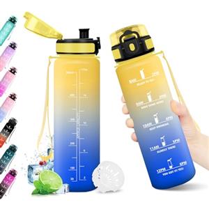 KollyKolla Borraccia 500ml, Borraccia con Filtro, Bottiglia Acqua Riutilizzabile, Bottiglia con Marcatori Temporali, Borraccia senza BPA, A Prova di Perdite, Borraccia per Bambini, Scuola, Ufficio, Sport