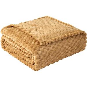 Good Nite Morbida coperta in microfase, 130 x 150 cm, coperta in pile per divano e letto, camera da letto, ufficio, beige