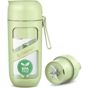 AMZCHEF Frullatore Portatile Sottovuoto - Frullatore Portatile USB Ricaricabile per Frullati e Smoothie - Mini Frullatore Elettrico con 10 Lame per Sport, Viaggi, Escursionismo