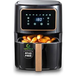 BERGNER COPPER Friggitrice ad aria 1800W 6.9L 8 Programmi di cottura Regolazione della temperatura 80-200°C Timer fino a 30 minuti Rivestimento Ceratech Finitura lucida