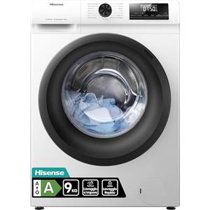 Hisense WFQE9014EVJM - Lavatrice a Carica Frontale 9 kg, Classe A, Vapore, 15 Programmi, Motore Inverter, Programma Rapido 15', Pause & Add, Pulizia Cestello, Display LED, Bianco