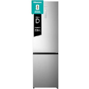 Hisense MC60331ID Frigorifero Combinato a libera installazione, Total No frost con doppia porta reversibile, Inox Look, Altezza 200 cm, capacità netta 336 litri, Classe energetica D