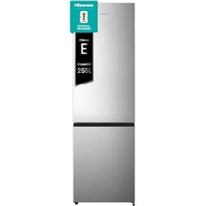 Hisense RB329N4ACE Frigorifero Combinato a libera installazione, Total No frost con ventilazione multiflow, Inox Look, Altezza 180 cm, capacità netta 255 L