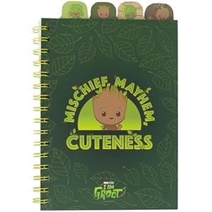 Grupo Erik Quaderno Appunti A5 Marvel Groot - Taccuino con Anelli Bullet Journal Puntinato Diviso in Sezioni con 4 Separatori e Copertina Morbida, 160 Pagine | Scuola Cancelleria, Diario Personale