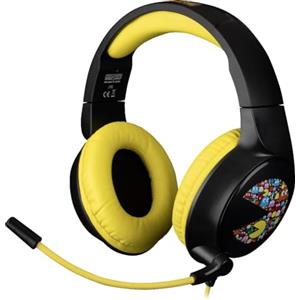Konix Pac-Man Cuffie gaming circumaurali con cavo PC, PS5, Switch 2, Xbox Series X|S - Microfono 45° - Cavo 1,5 m - Jack 3,5 mm - Nero e giallo