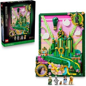 LEGO Wicked Wall Art Città di Smeraldo - Costruzione per Adulti 3D - Kit Modellismo con 6 Minifigure incl. Dorothy e il Cane Toto - Decorazione da Parete Fai da Te - Regalo per i Fan del Film - 75685