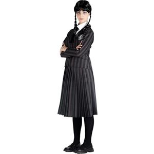 Ciao - Mercoledì Addams Divisa Nevermore Academy Costume Bambina Ragazza Originale Wednesday (Taglia S) con Parrucca Travestimento, Colore Nero, Grigio, 11320.S