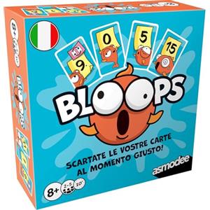 Asmodee - Bloops, Gioco da Tavolo di Memoria e Strategia, Carte da Gioco, 2-5 Giocatori, 8+ Anni, 10 min, Edizione in Italiano