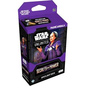 Asmodee Star Wars: Unlimited TCG Secrets of Power Padmé Amidala SPOTLIGHT DECK - Pre-Built 50-Card Ready-to-Play Deck with Booster Pack, Ages 12+, 2+ Players, 20 Minute Playtime
