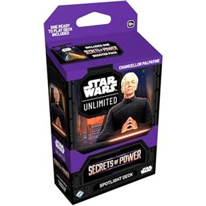 Asmodee Star Wars: Unlimited TCG Secrets of Power Chancellor Palpatine SPOTLIGHT DECK - Pre-Built 50-Card Ready-to-Play Deck with Booster Pack, Ages 12+, 2+ Players, 20 Minute Playtime