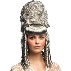 Boland - Parrucca Marie-Sophie, grigia, con riccioli, acconciatura in capelli sintetici, medievale, nobiliare, in maschera, carnevale, festa a tema, festa motto