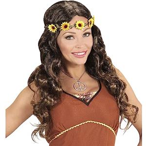 W WIDMANN MILANO Party Fashion - Parrucca hippie o medievale, con cerchietto, carnevale, festa a tema