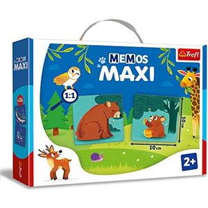 Trefl - Memo Maxi Animali e i loro figli - Gioco Educativo di Memoria per i Più Piccoli, Trova Coppie di Immagini, Grandi Elementi e Cartone Spesso, Gioco di Memoria per Bambini sopra i 2 anni
