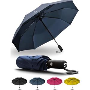 STYNGARD Ombrello pieghevole fino a 140 km/h, automatico - ombrello antivento con apertura automatica - piccolo e leggero con rivestimento in teflon - modelo OSLO (blu)