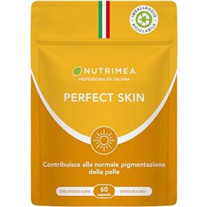 Plastimea Perfect Skin | Integratore di Betacarotene per Abbronzatura Forte e Duratura | Con Licopene, Bardana e Rame | Protezione della Pelle | 60 Capsule | 2 Mesi di Scorta | Nutrimea