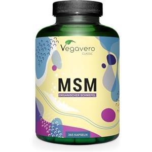 Vegavero MSM Integratore | 365 capsule | 2000 mg Metilsulfonilmetano per dose | Zolfo Organico puro al 99,9% | Salute delle Articolazioni, Unghie e Capelli | Vegan | Vegavero®