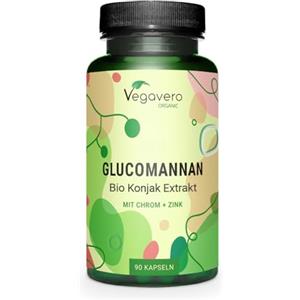 Vegavero Glucomannano Forte | 4000 mg | con Cromo e Zinco | Alto Dosaggio | Senza Additivi | No OGM | Vegan | Vegavero®