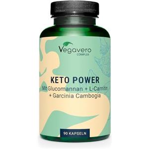 Vegavero Keto Complex | Con Glucomannano, Tè Verde, Zinco, Vitamine e Minerali | Ideale per Diete a Basso Contenuto di Carboidrati e Cheto | Metabolismo degli Acidi Grassi | Vegan | No Additivi | Vegavero®