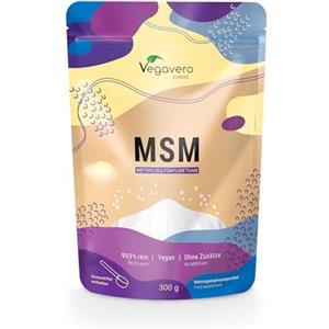 Vegavero MSM Integratore | Zolfo in polvere puro al 99,9% (300g) | Salute delle Articolazioni, Unghie e Capelli | Senza Additivi | Vegan | Vegavero®