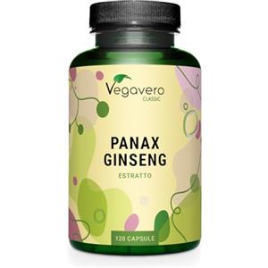 Vegavero PANAX GINSENG Vegavero® | 4800 mg | Rosso e Coreano | con 120 mg di Ginsenosidi | Contro Stanchezza Fisica e Mentale | 120 capsule | Vegan