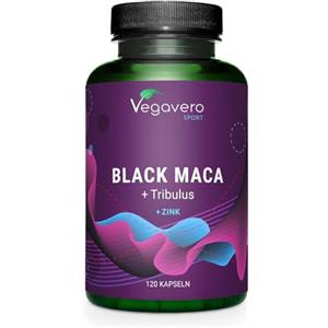 Vegavero Maca Peruviana Nera Complex | con Tribulus Terrestris + Zinco | Alto Dosaggio | Prestazione Fisica e Massa Muscolare | 90% Saponine e 0,6% Macamidi & Macaeni | 120 capsule | Vegan | Vegavero®
