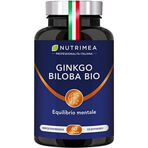 Laboratoires Nutrimea Ginkgo Biloba Biologico | Integratore per Memoria e Concentrazione | Aumenta le Prestazioni Cerebrali | Con Salvia Biologica