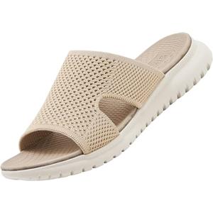 Acfoda Sandali Moda Donna Estivi Comode Leggere Ortopediche Pantofole Antiscivolo Eleganti Passeggio Ciabatte Beige 36