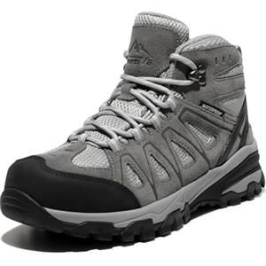 NORTIV 8 Adventurer - Scarpe da trekking e da escursionismo per donna - Stivaletti da donna traspiranti e comodi, grigio chiaro, 40 EU Larga