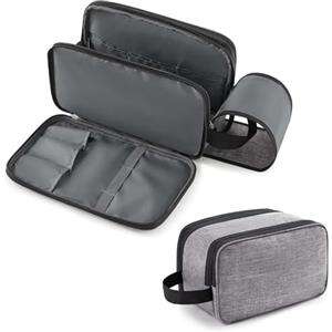 Lifewit Beauty Case da Uomo, Borsa da Toilette Grande da Viaggio con Doppia Cerniera, Trousse da Bagno e da Viaggio Idrorepellente per Prodotti da Toeletta e Accessori da Barba, Grande, Grigio