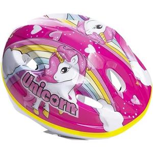 Tecnobike Shop Caschetto Casco Bici per Bambina Bicicletta Dino Bikes Unicorn Omologato Misura Regolabile 52/56 cm