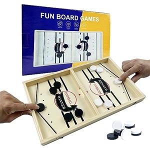 EACHHAHA Sling Puck, gioco da tavolo da hockey, hockey da tavolo, doppio combattimento rapido rimbalzo, set di scacchiere portatile, regalo adatto