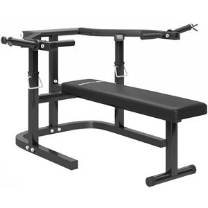 SPORTNOW Panca per Sollevamento Pesi ad Altezza Regolabile, Panca Piana Multifunzione in Acciaio, per Palestra e Casa, 150x150x60-85 cm, Nero