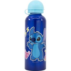 Stor Borraccia Originale Disney Stitch in alluminio per bambini da 530 ML con beccuccio, tappo e coperchio di sicurezza.