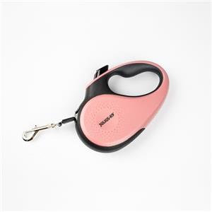 Julius-K9 Guinzaglio retrattile per cani, XS - nastro da 3 m, nero/rosa, impugnatura antiscivolo, estensibile, freno con una sola mano, pausa, blocco, nastro riflettente, anti-groviglio, resistente