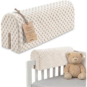 Totsy Baby Paracolpi lettino neonato antisoffoco 70 cm - Protezione schiuma per lettino fasciatoio e culla per i bordi del letto o della culla per bambini da 1 a 3 anni Beige chiaro