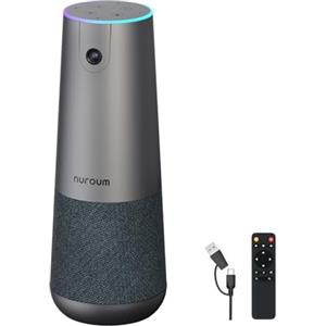 Nuroum C40(2nd Gen) Full HD Webcam 4K per Videoconferenza, 4 Microfoni con Cancellazione del Rumore, Grandangolare 120°,8MP CMOS,Zoom 5X,Auto Inquadratura, Webcam PC Plug and Play per Zoom/Teams/Skype